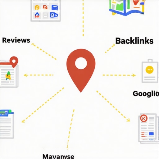 Diagram illustrating local SEO strategies for Google Maps
