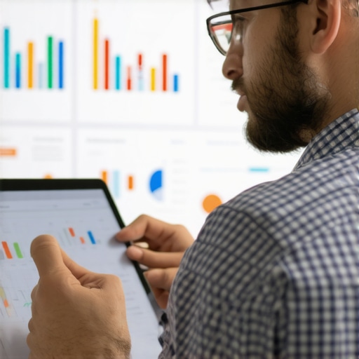 Businessman studying competitor strategies for Google My Business optimization.