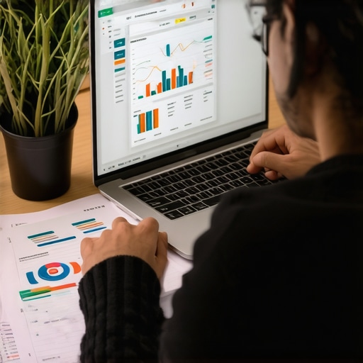 Person analyzing local SEO data on laptop for ongoing ranking improvements.