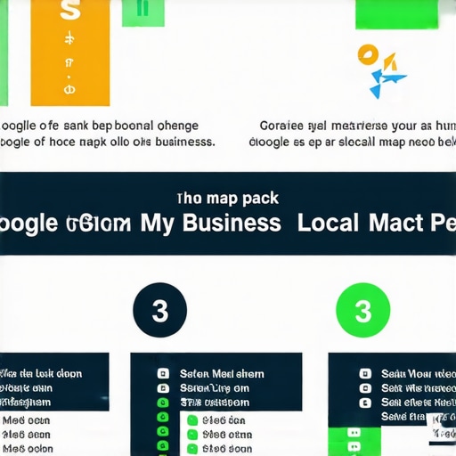 Infographic illustrating steps to improve local Google My Business rankings