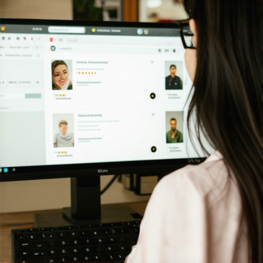 Business owner optimizing Google My Business and local citations on a laptop.