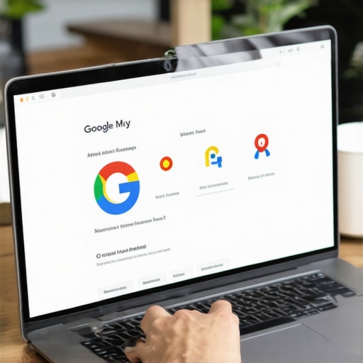 Business owner working on local SEO optimization on a laptop.