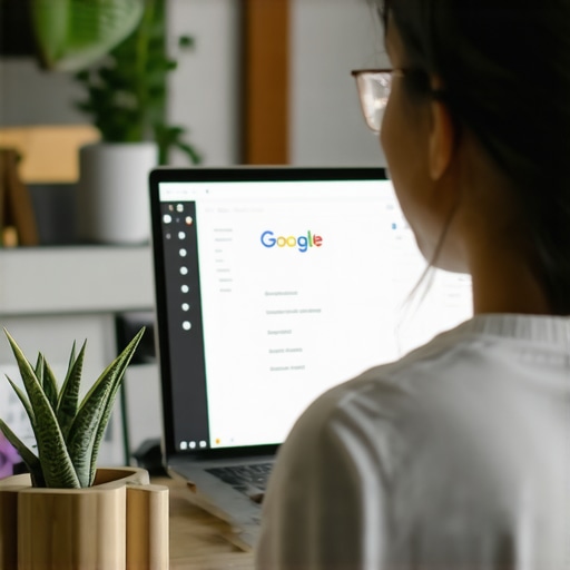 Person updating Google My Business listing on a laptop.