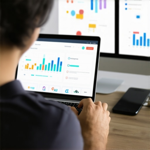 Person reviewing local SEO analytics and citation reports on a laptop