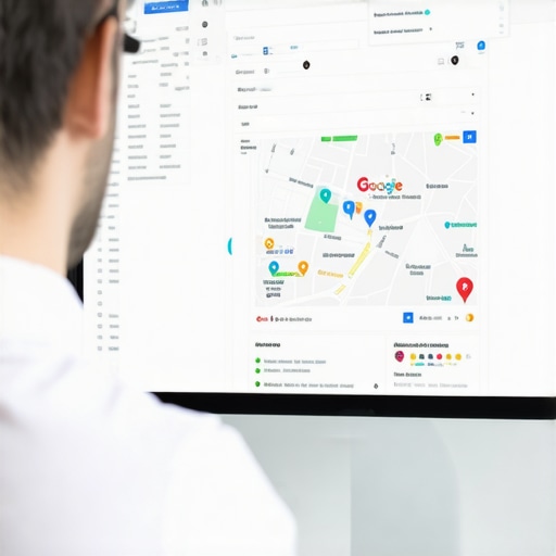 Person working on local business listing optimization on a computer