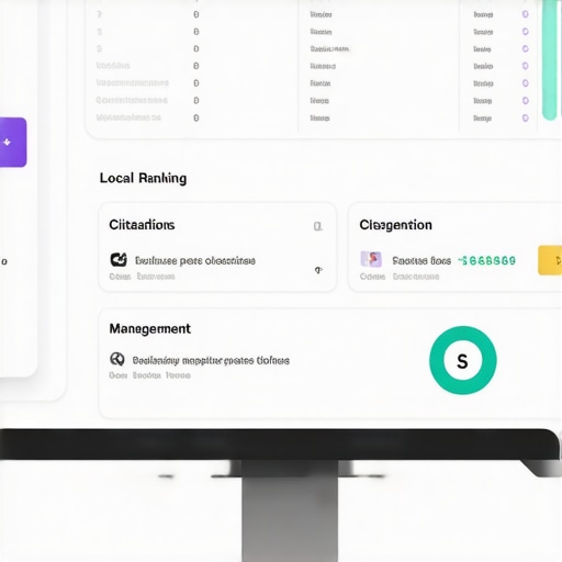 Screenshot of a computer monitor showing SEO dashboards for local map rankings.