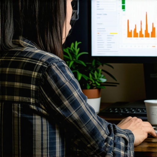 Using Advanced Tools for Local SEO Maintenance Business owner analyzing local SEO data on a laptop with citation tools and analytics dashboards.