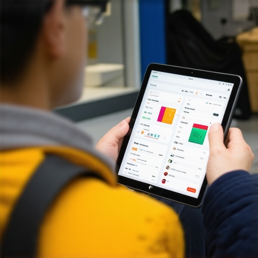 Analyzing Local Foot Traffic Data for Map Domination Business owner reviewing local foot traffic analytics on a digital device