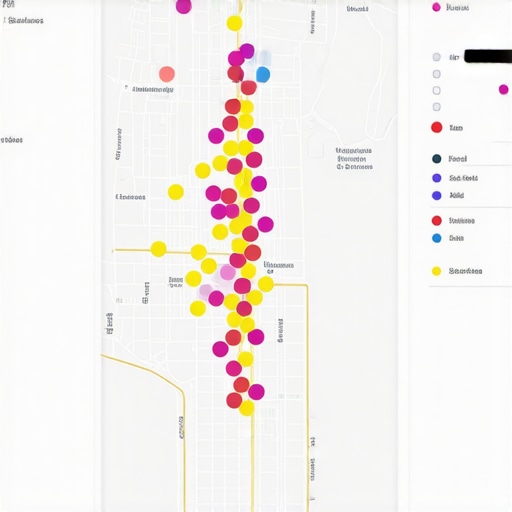 A digital map showing local ranking distribution and interaction data density.