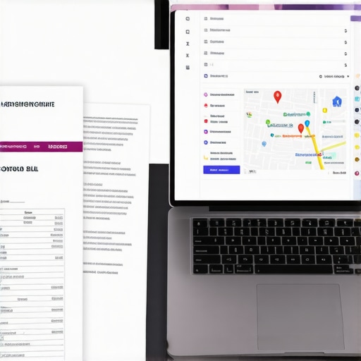 Business Verification Documents for Google Profile Reinstatement A professional setup showing business license and utility bill used for verifying a Google Business Profile.