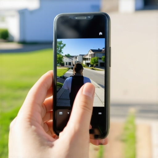 A business owner taking a photo of a service project to upload to their Google Business Profile for better local ranking.
