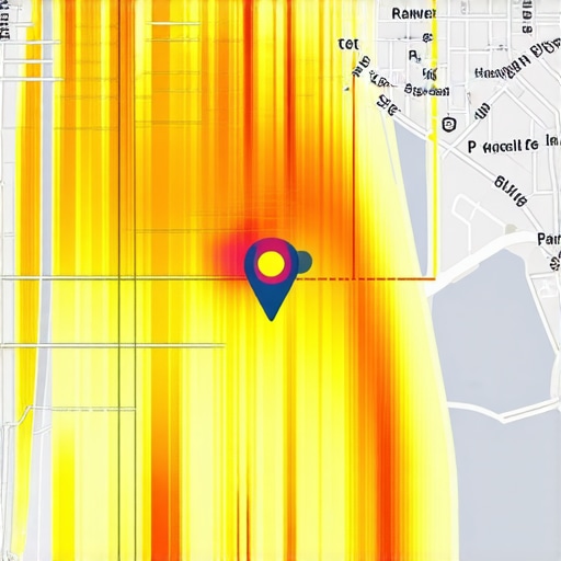 Concentrated Map Pack Ranking Heatmap A heat map showing a business dominating the local map pack in a specific radius.