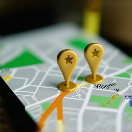A smartphone screen displaying local business pins on a map for SEO strategy visualization.