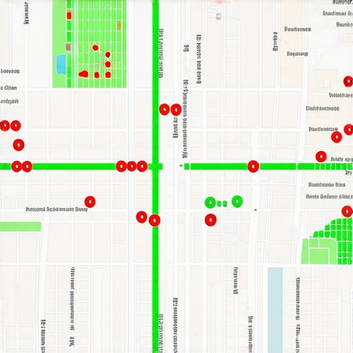 A visual representation of map ranking signals across a local service area.