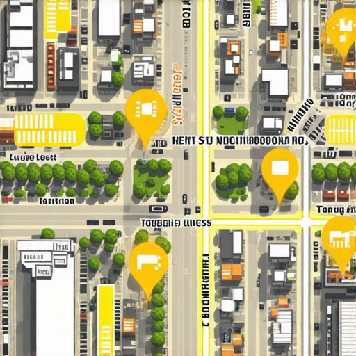 Hyper-local mapping strategy visualization A map showing specific neighborhood targeting for local business ranking