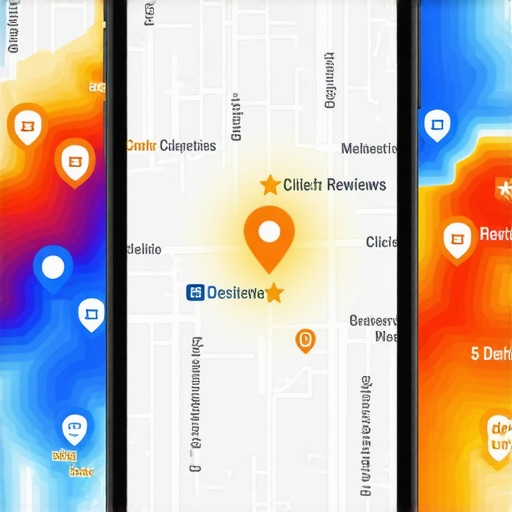 Local Engagement Heat Map Visualization A digital visualization of local business interaction data and engagement signals on a map.