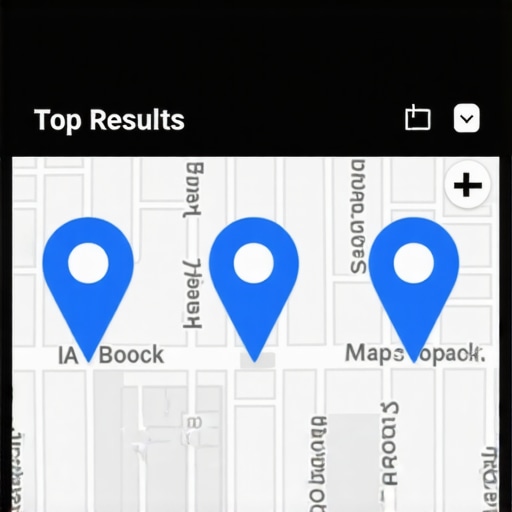 A smartphone showing the local map pack with top three rankings highlighted.