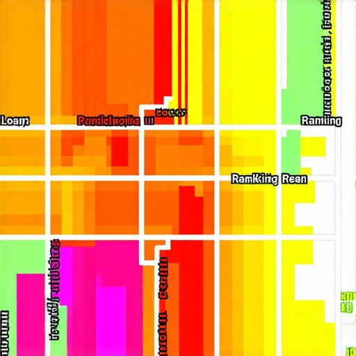 A visualization showing how a business's map rank changes based on the searcher's physical location in a city.