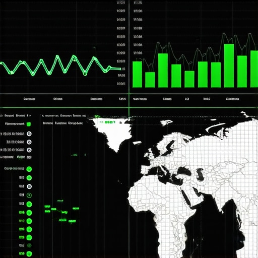 A professional SEO dashboard showing rising map rankings and local business performance metrics.