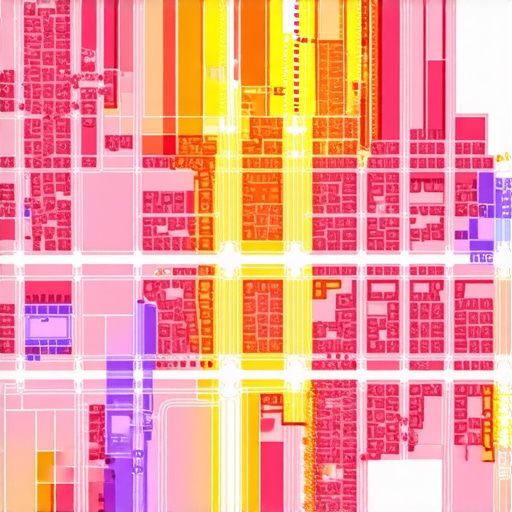 Local Proximity Ranking Heatmap A digital city map showing proximity ranking factors for Google Maps optimization.