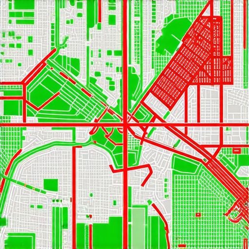 A digital grid showing local map ranking performance across a city neighborhood.