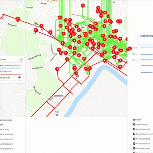 A visual grid showing how a business ranks in different parts of a city on Google Maps.