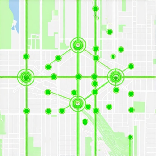 A visual representation of local map domination showing top rankings across a wide geographic area.