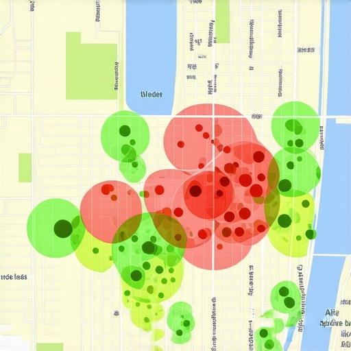 Local SEO Heatmap Audit Tool Local SEO heatmap showing Google Maps ranking positions across a geographic area.