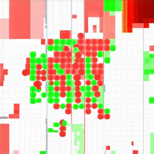A proximity heat map showing local search rankings across a city neighborhood.