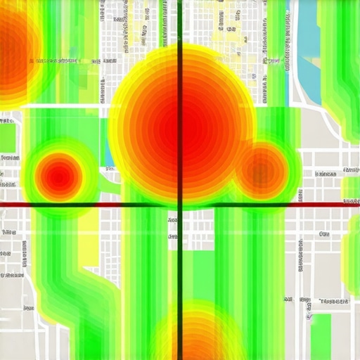Local SEO Ranking Heatmap Visualization A heatmap showing how a business ranks in various neighborhoods on Google Maps.