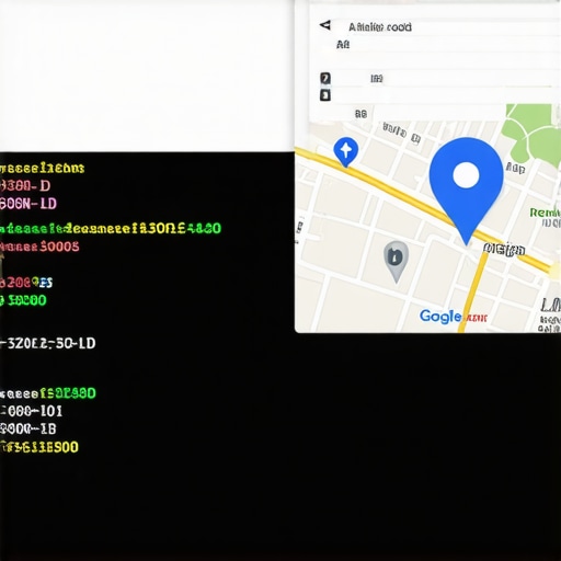 Local SEO Schema Implementation Close up of structured data code being used to boost local map rankings.