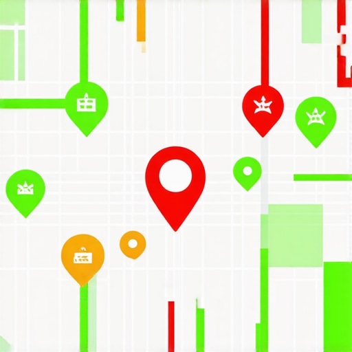 A local SEO rank tracking grid showing map pack domination across a city map.