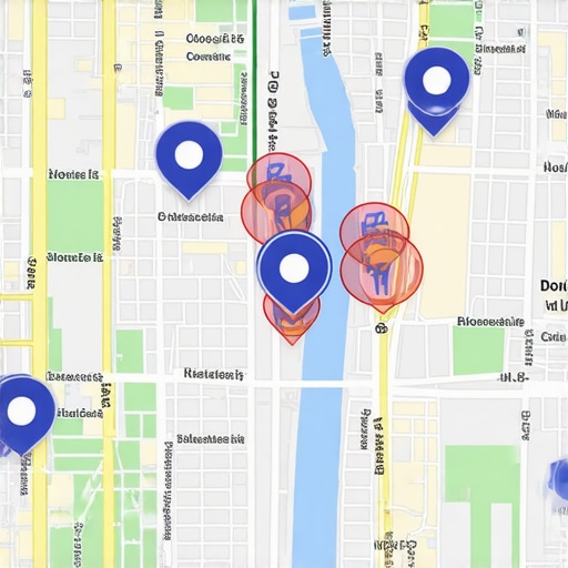 A heatmap showing how a business ranks differently across various city blocks.