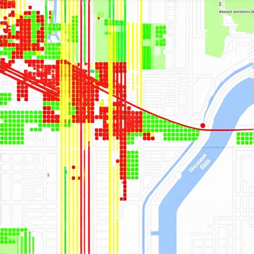 Local Search Visibility Heatmap Analysis Local SEO heatmap showing ranking fluctuations across different neighborhoods.