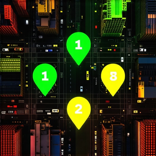 A heatmap showing how a business ranks in Google Maps across different neighborhood coordinates.