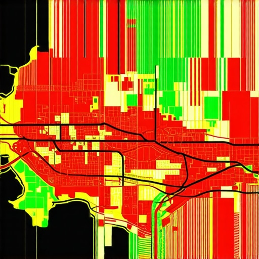 A heat map visualization showing how local map rankings change based on the searcher's physical proximity to the business.