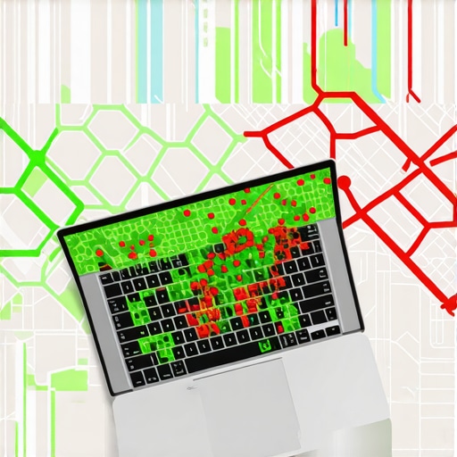 A local SEO grid tracking map showing ranking positions across a specific geographic area.