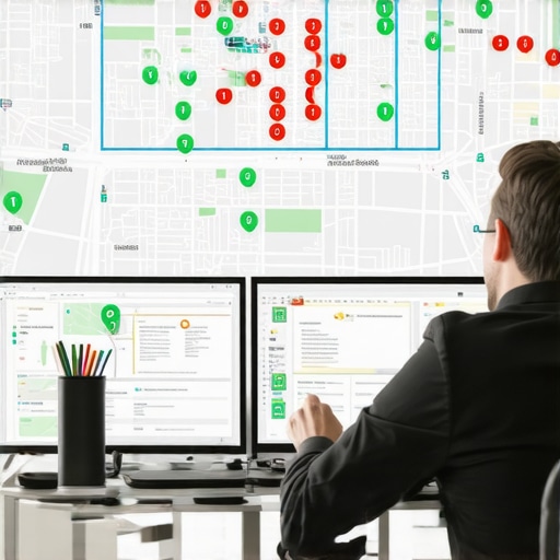 Local SEO ranking grid visualization tool showing business ranking positions