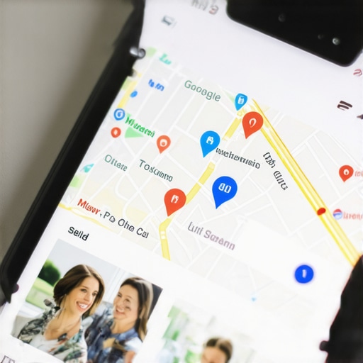 Optimized Local Map Listing Engagement A close-up of a mobile phone screen showing a highly optimized local map pack listing with engagement buttons.