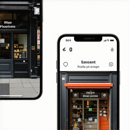 Comparison of a blurry and a sharp business profile photo on a smartphone screen.