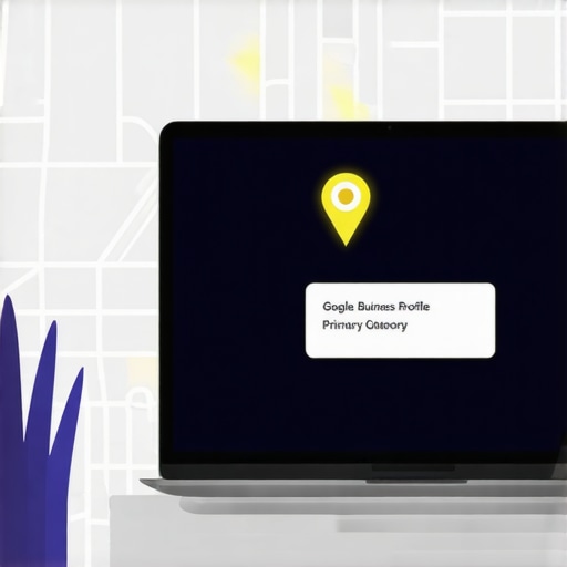 A visual guide to selecting the correct primary business category on a Google Business Profile dashboard to improve local map rankings.