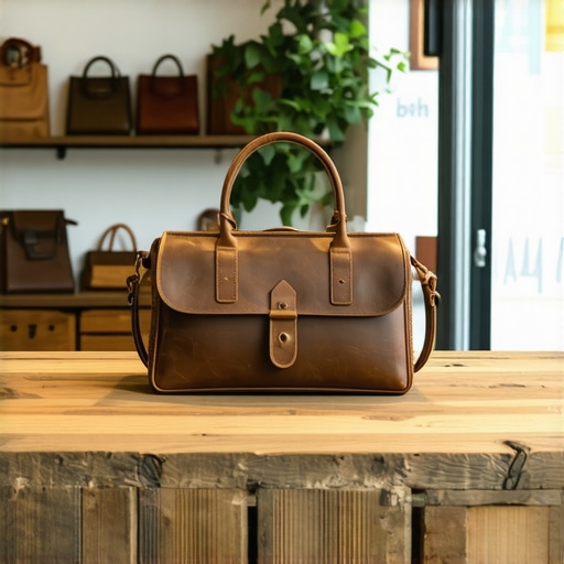 A vertical photo of a leather product in a local shop, demonstrating effective Google Business Profile imagery.