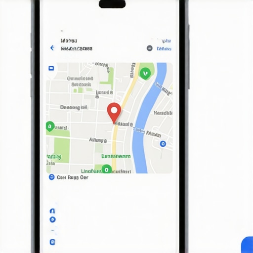 Close-up of a mobile device showing geographical metadata being added to a business map profile.