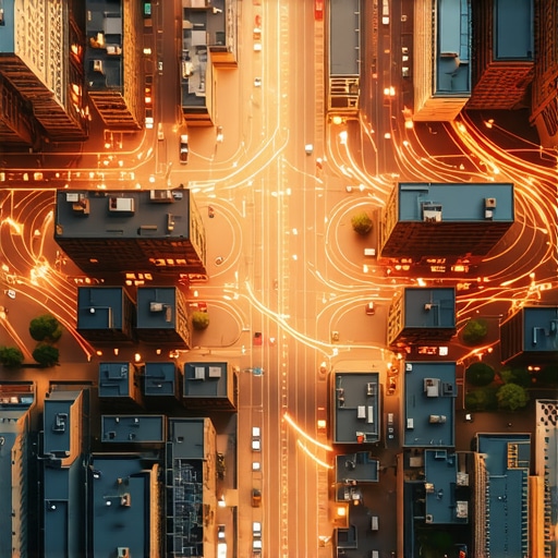 3D map illustrating local business prominence and search radius