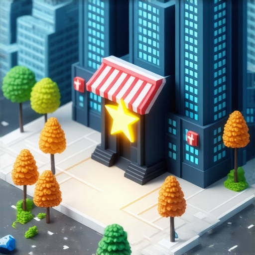 Small business outranking a giant on Google Maps Small shop icon jumping over a large building on a digital map