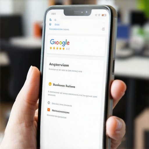 Close-up of a smartphone screen displaying a business responding to a customer review.