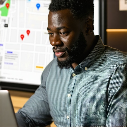 Business owner managing Google Business Profile reviews to improve map rankings