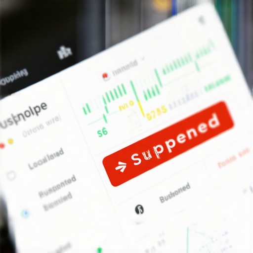 The Risks of Over-Optimizing Local Map Listings A dashboard showing a suspended Google Business Profile due to keyword stuffing.