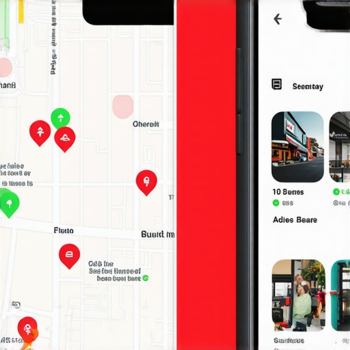 A visualization of local map ranking grid results and business profile optimization tools.