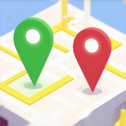 A 3D map showing a business outranking competitors through advanced local SEO